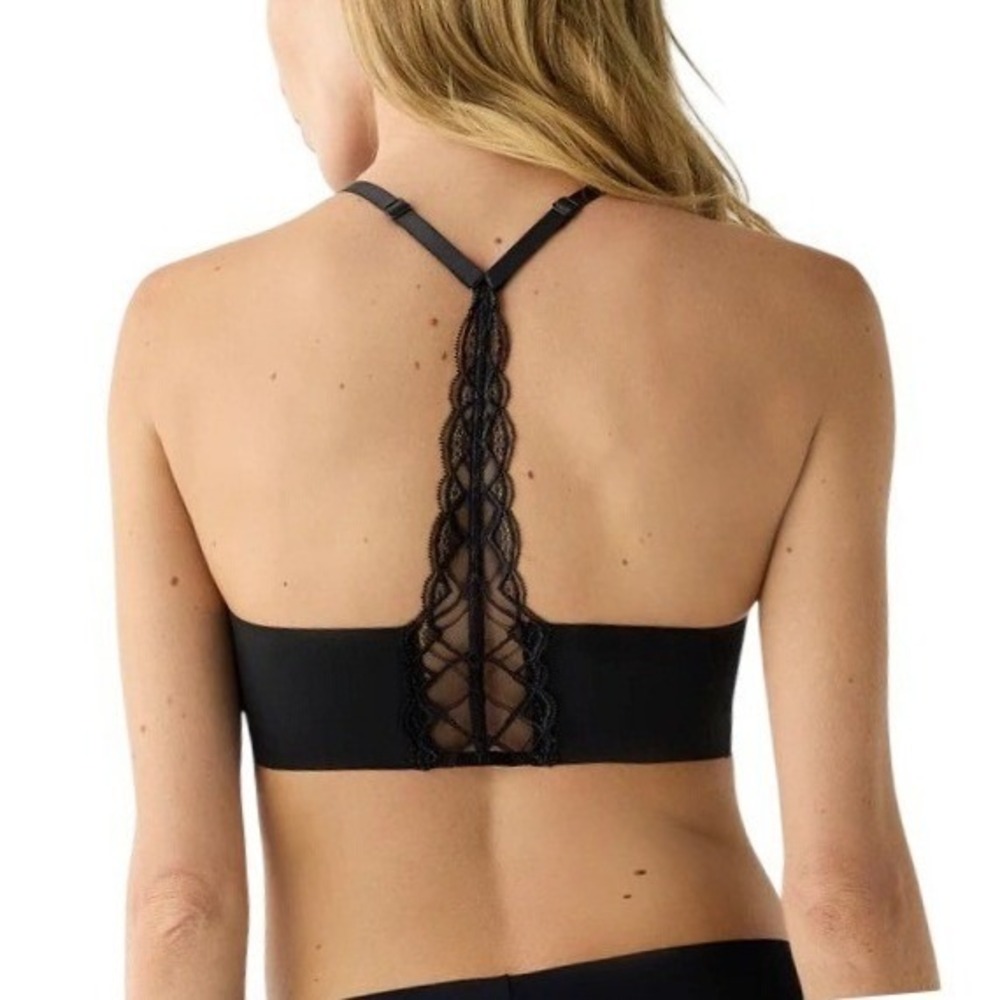 True & Co True Body Triangle Lace Racerback Bra Medium Wireless Bralette NWOT